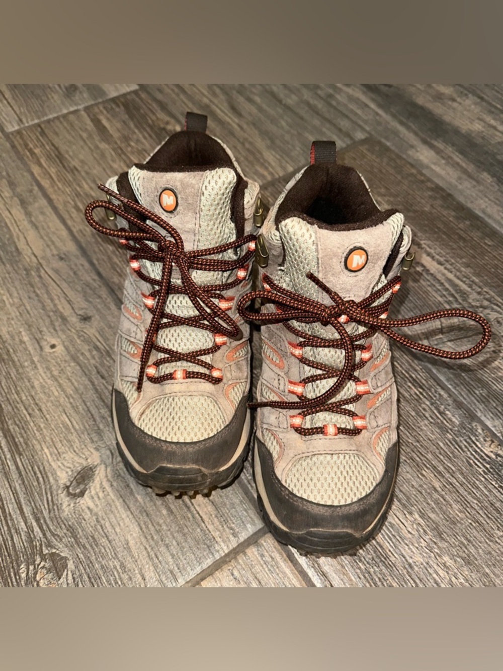 Merrell Neutral Beige and Orange Hiking Boots - Comfort Trail Shoe
